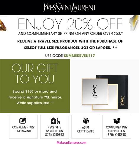 yves saint laurent promo code|ysl free shipping code.